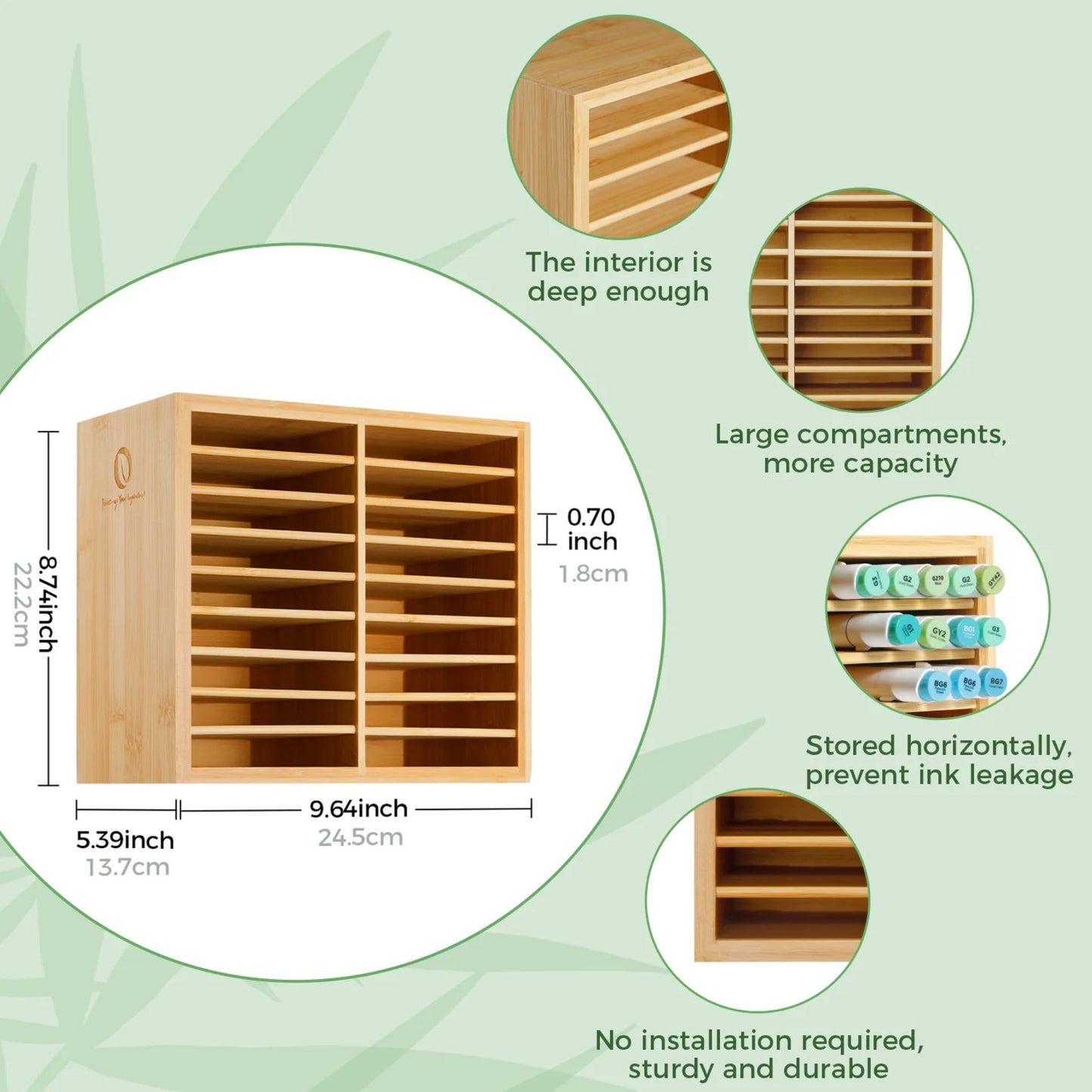 Ohuhu Organizador de bamboo para marcadores
