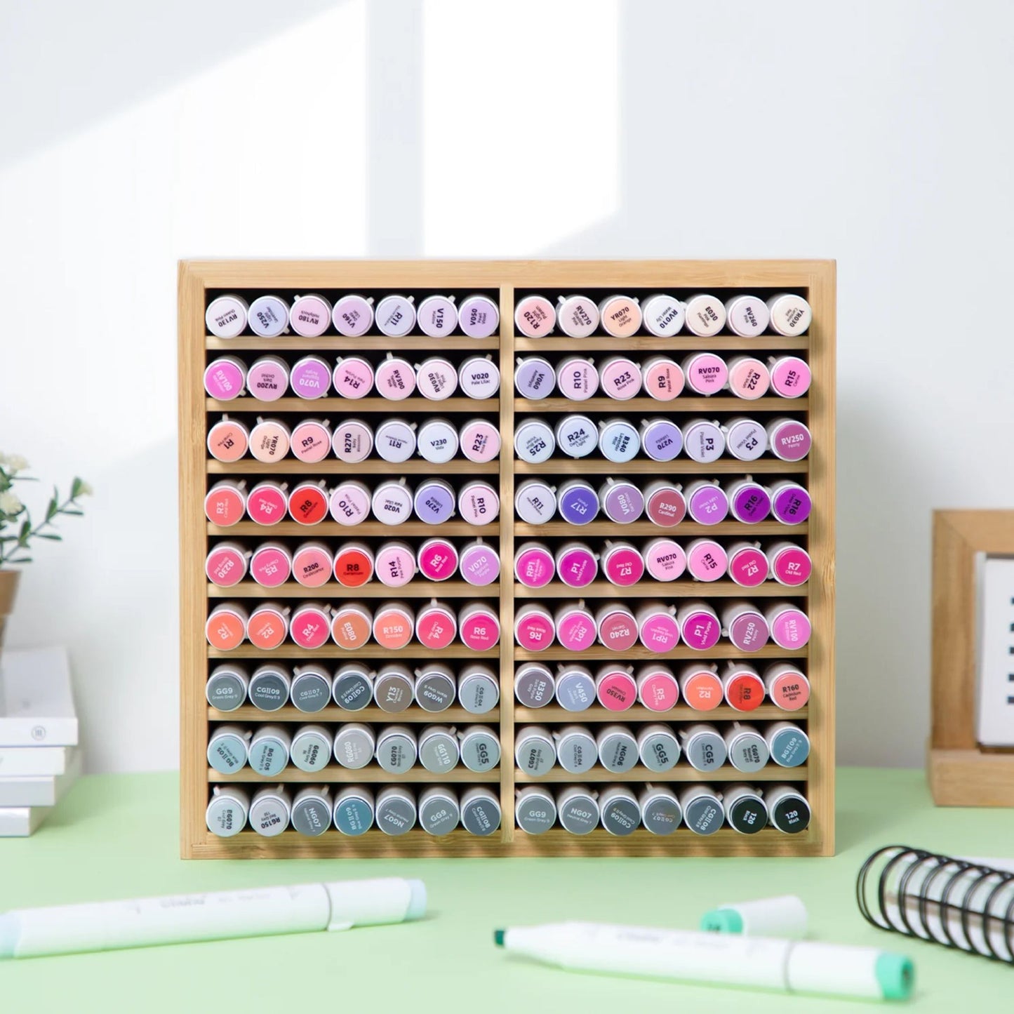 Ohuhu Organizador de bamboo para marcadores