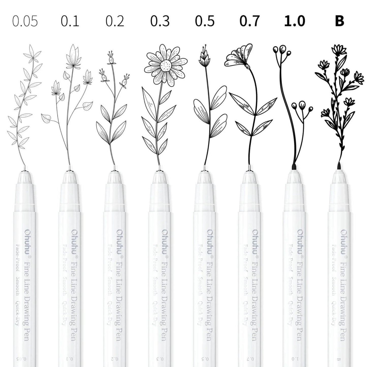 Ohuhu Fineliner: Set de 8 rotuladores para dibujo