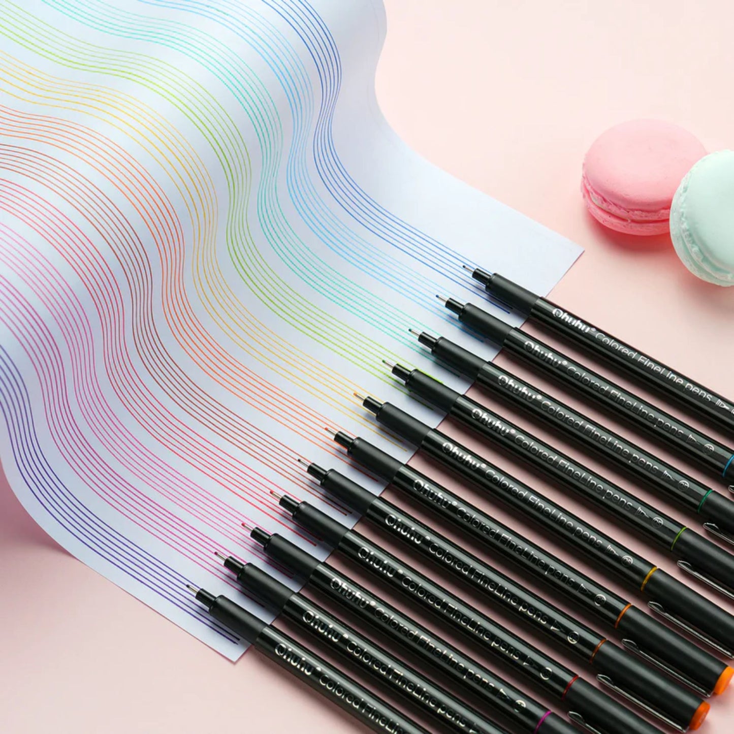 Ohuhu Hana Highway Pens: Set de 18 estilógrafos de colores