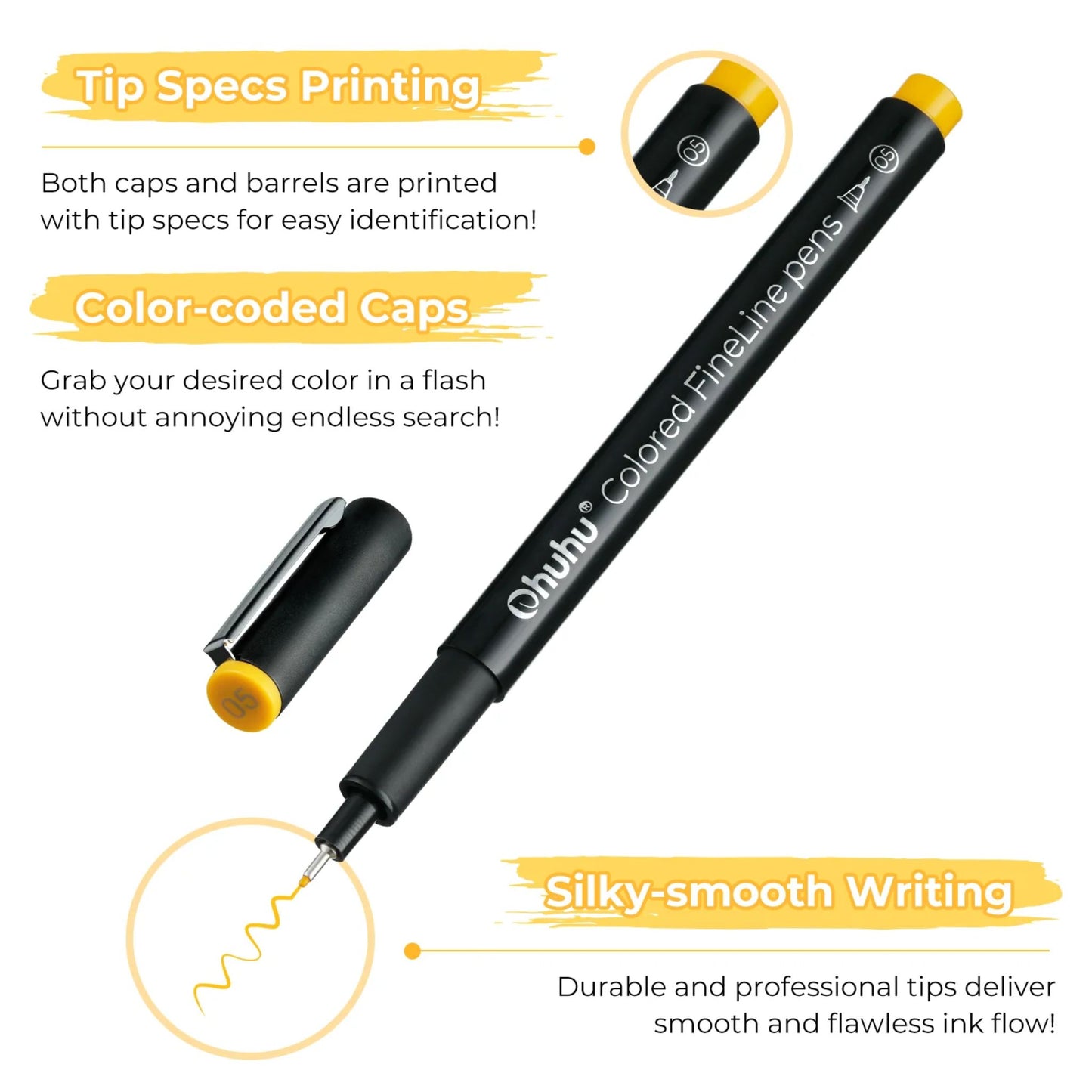 Ohuhu Hana Highway Pens: Set de 18 estilógrafos de colores