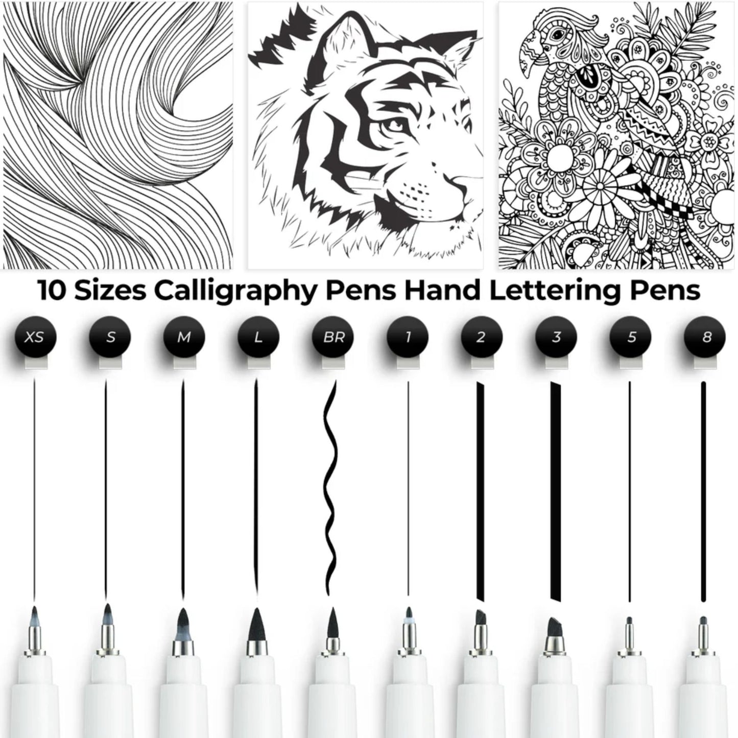 Ohuhu Kailua Pens: Set de 10 bolígrafos para caligrafía