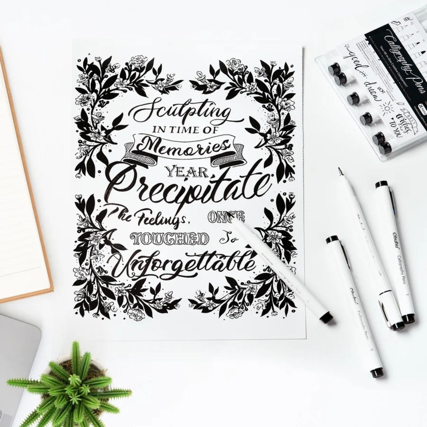 Ohuhu Kailua Pens: Set de 10 bolígrafos para caligrafía