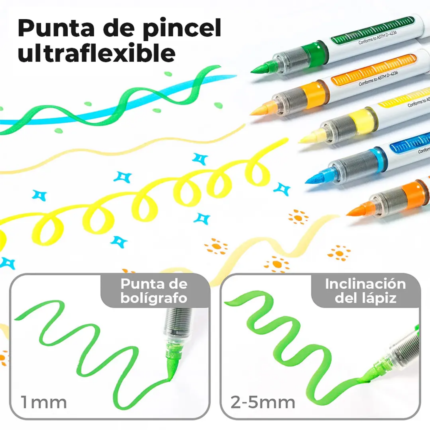 Ohuhu Nahuku: Set de 24 marcadores de acrílico punta pincel