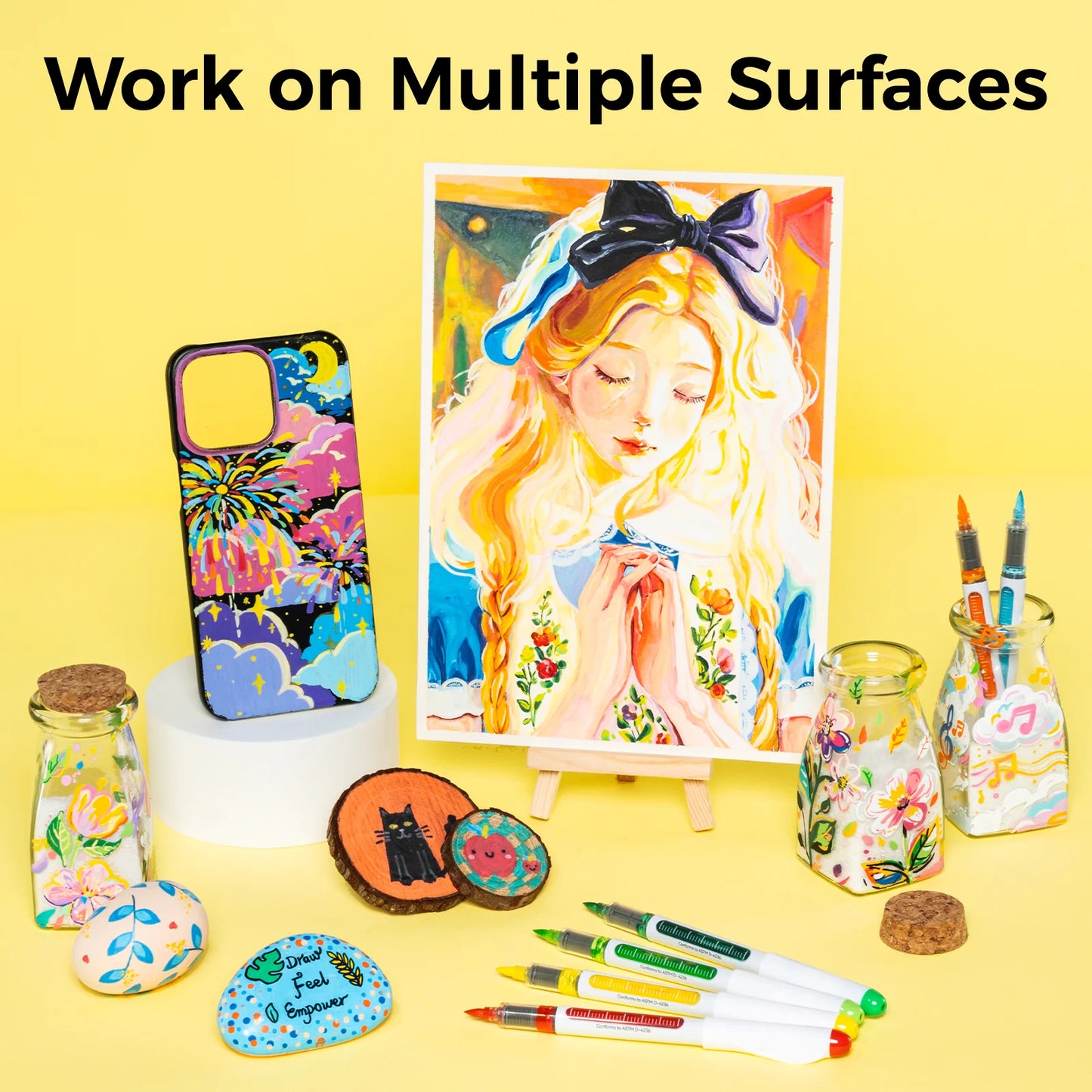 Ohuhu Nahuku: Set de 48 marcadores de acrílico punta pincel