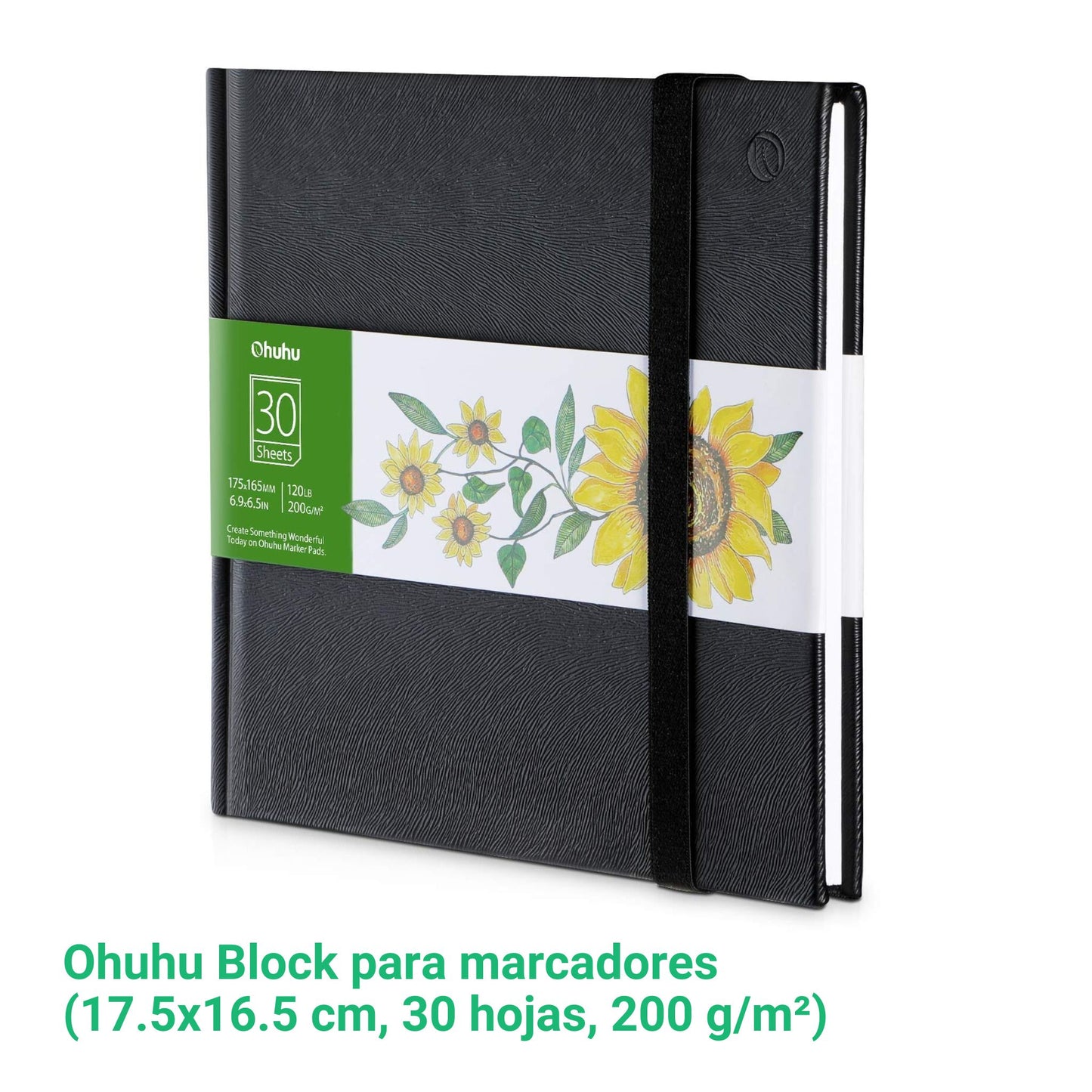Ohuhu Block para marcadores (17.5x16.5 cm, 30 hojas, 200 g/m²)