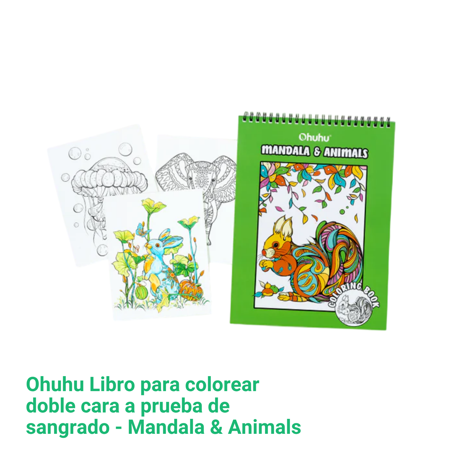 Ohuhu Libros para colorear doble cara a prueba de sangrado
