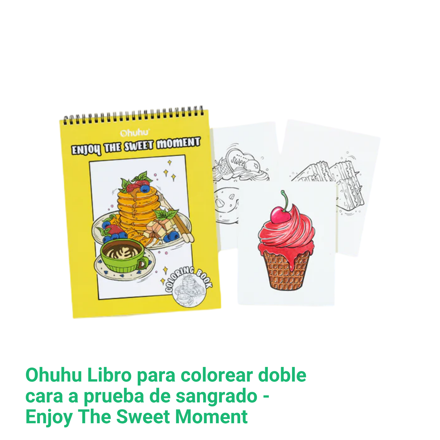 Ohuhu Libros para colorear doble cara a prueba de sangrado