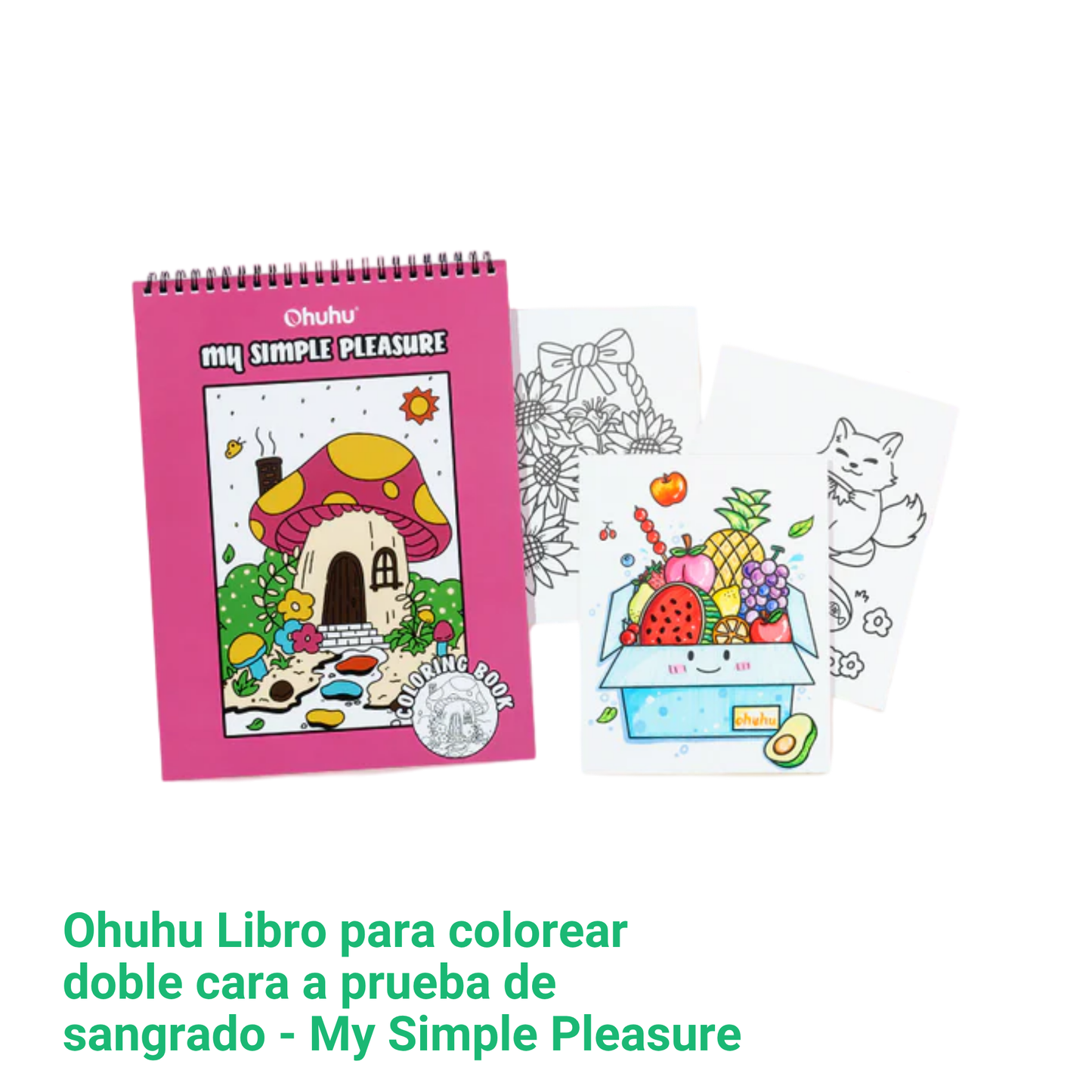Ohuhu Libros para colorear doble cara a prueba de sangrado