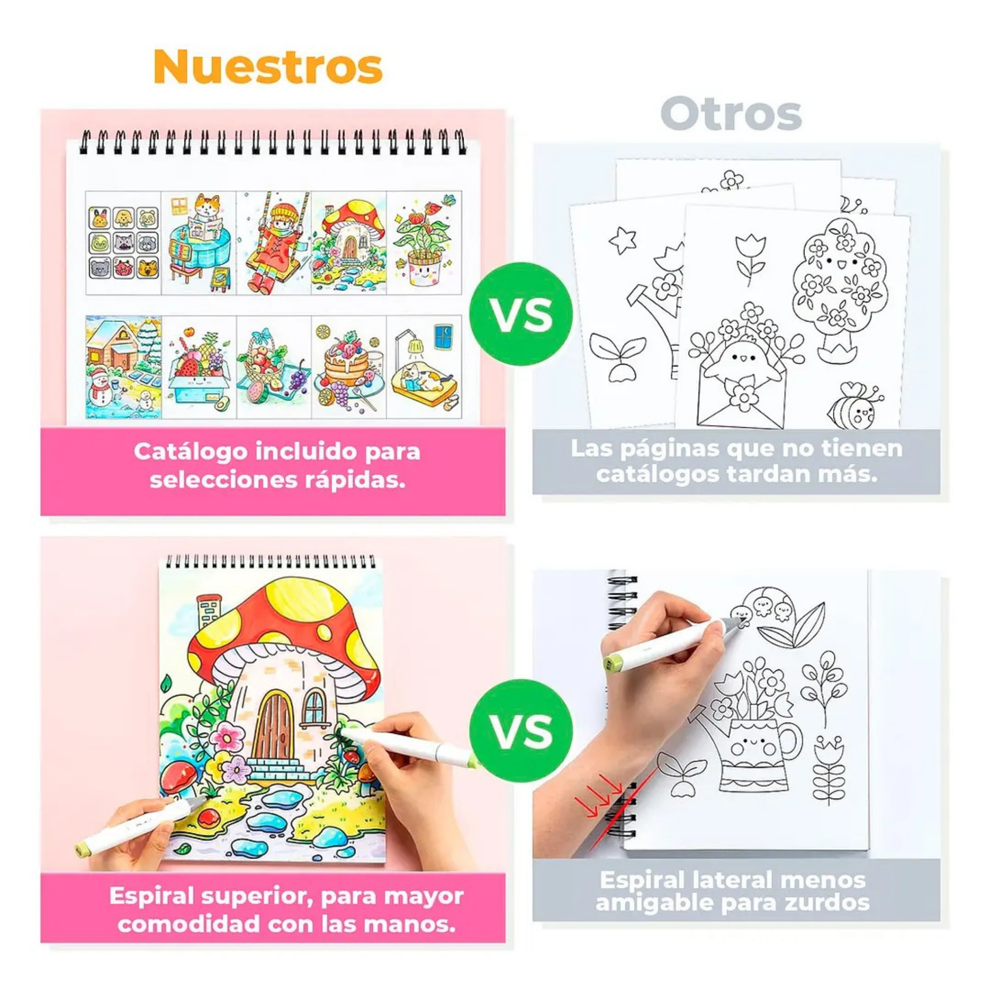 Ohuhu Libros para colorear doble cara a prueba de sangrado