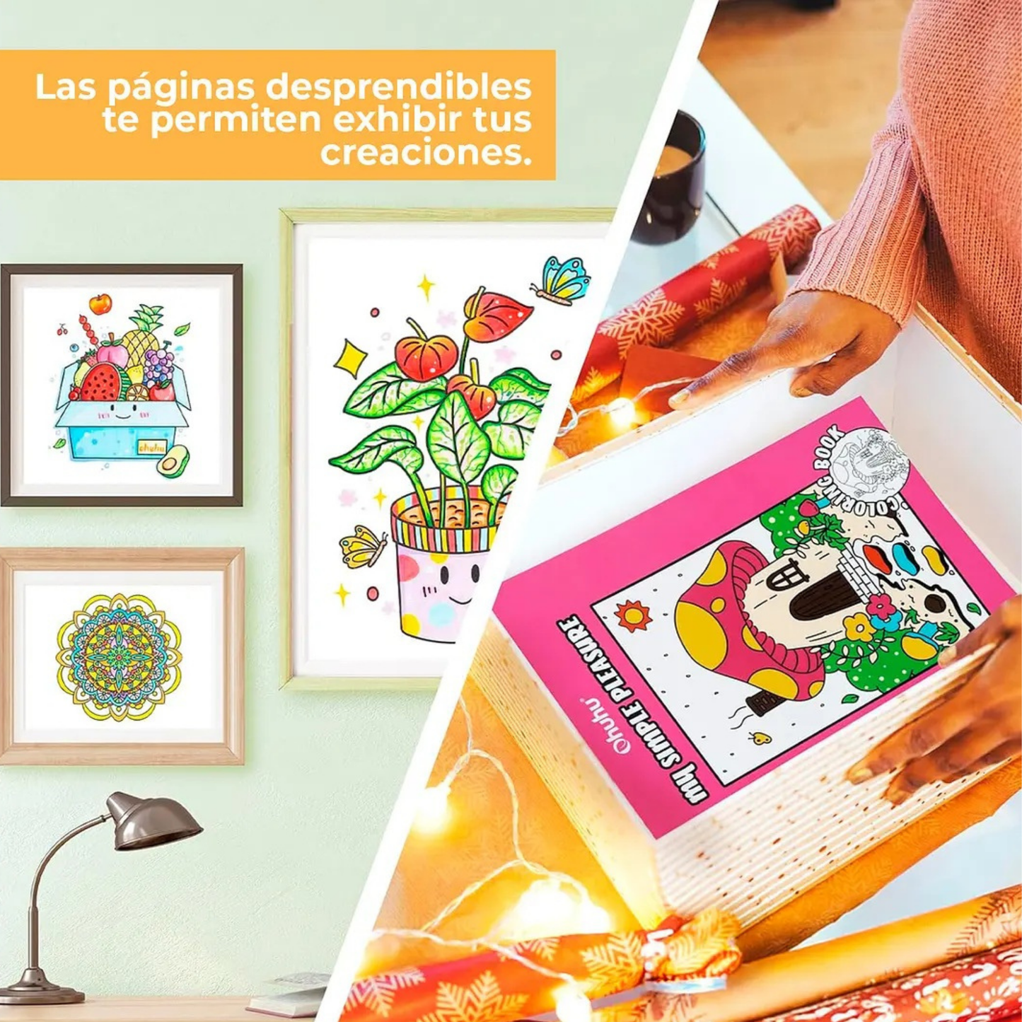 Ohuhu Libros para colorear doble cara a prueba de sangrado