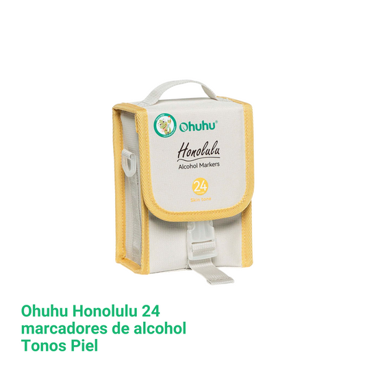 Ohuhu Honolulu: Set de 24 marcadores de alcohol doble punta tonos piel + 1 blender (Punta pincel + biselada)
