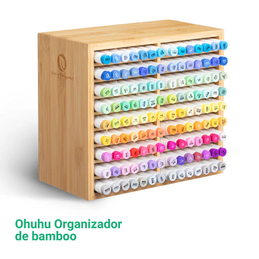 Ohuhu Organizador de bamboo para marcadores