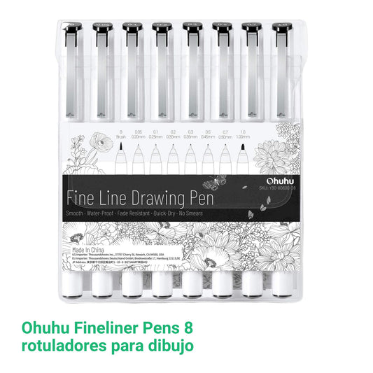 Ohuhu Fineliner: Set de 8 rotuladores para dibujo