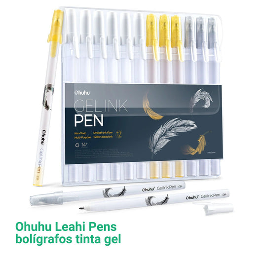 Ohuhu Leahi Pens: Set de 12 bolígrafos tinta gel