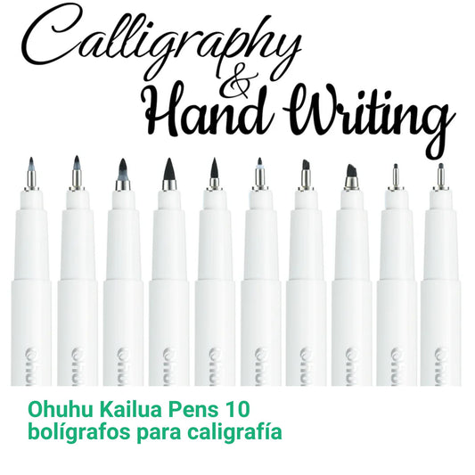 Ohuhu Kailua Pens: Set de 10 bolígrafos para caligrafía