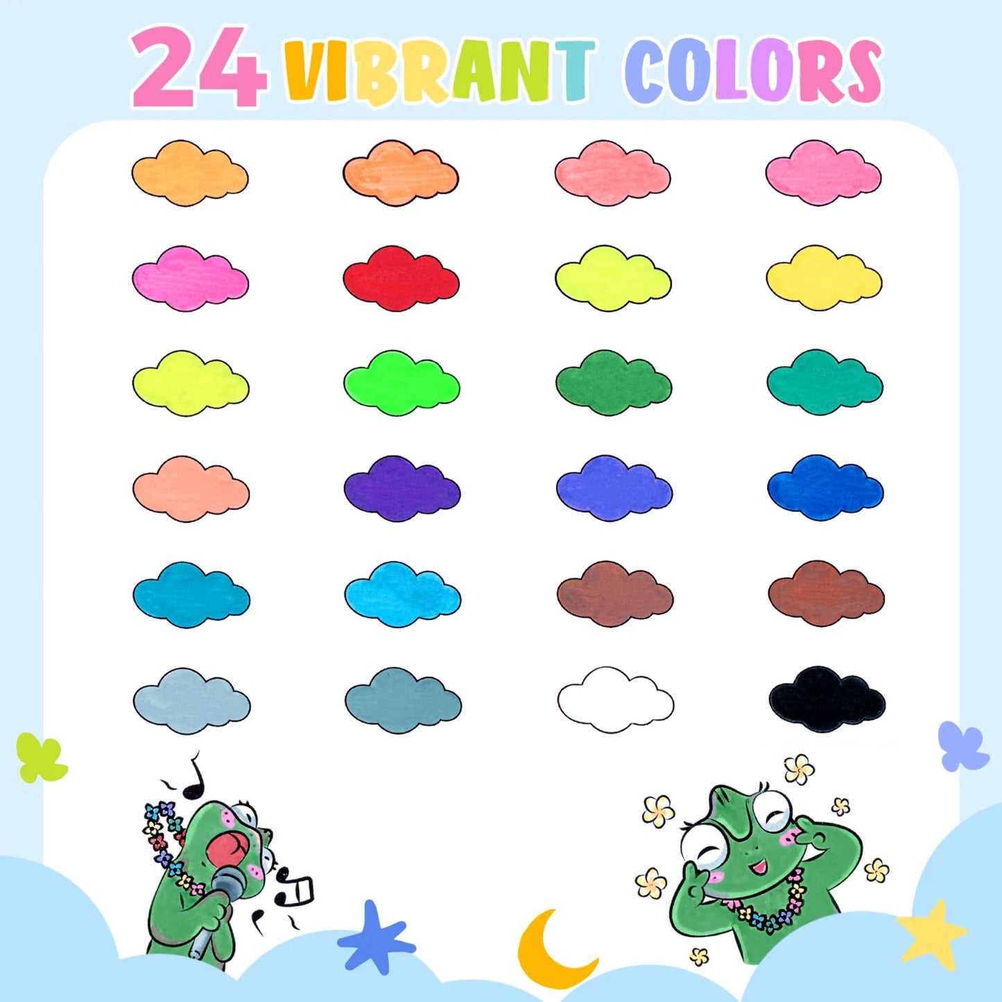 Ohuhu Washable Acrylic Paint Markers: Set de 24 marcadores acrílicos lavables punta redonda