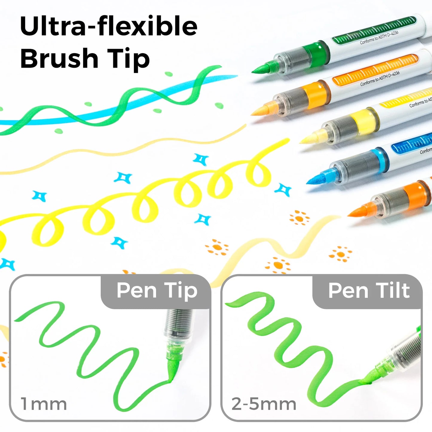 Ohuhu Nahuku: Set de 48 marcadores de acrílico punta pincel
