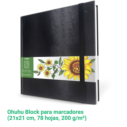 Ohuhu Block para marcadores (21x21 cm, 78 hojas, 200 g/m²)