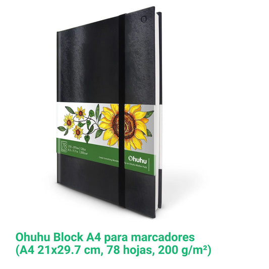 Ohuhu Block A4 para marcadores (21x29.7 cm, 78 hojas, 200 g/m²)