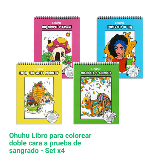 Ohuhu Libros para colorear doble cara a prueba de sangrado